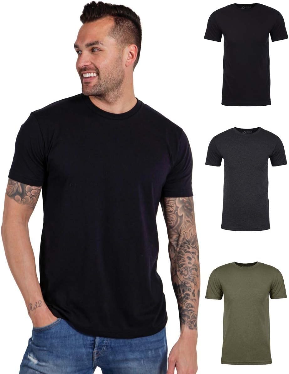 INTO THE AM Mens T Shirt - Short Sleeve Crew Neck Soft Fitted Tees S - 4XL Fresh Classic Tshirts