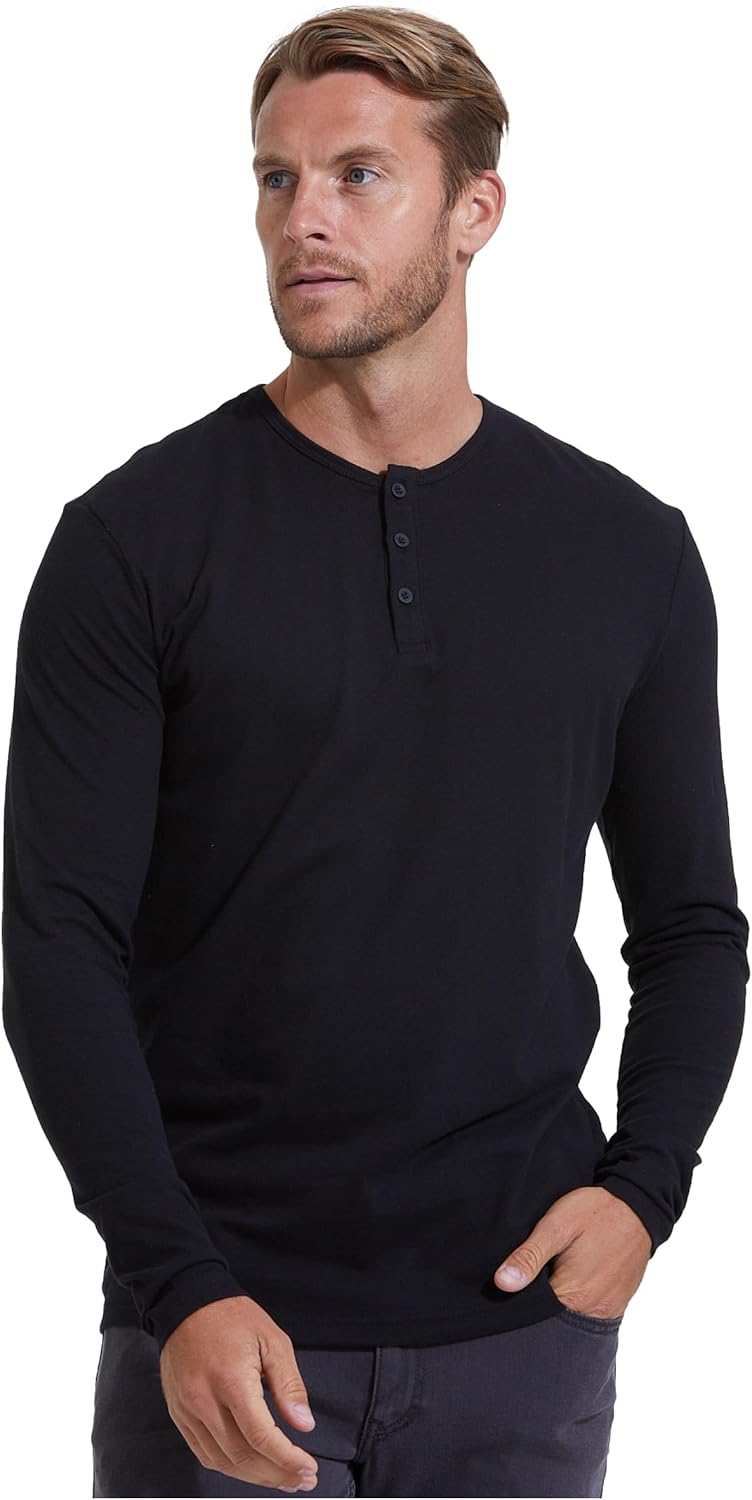 True Classic Long Sleeve Shirts for Men - Henley, Waffle & Crew Neck Long Sleeve T Shirt - Regular and Tall Thermal Shirts