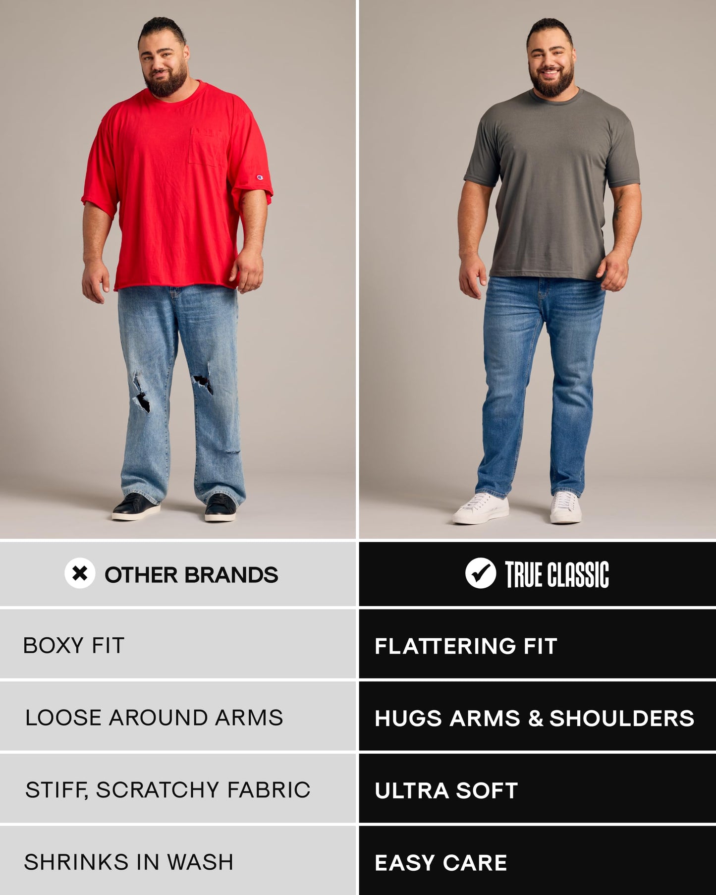 True Classic Mens V Neck T Shirts – Soft, Fitted Undershirts for Men Pack – Mens Undershirts – Cotton Blend, Tag-Free