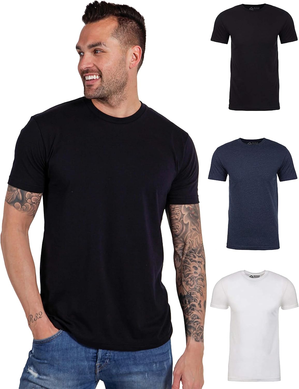 INTO THE AM Mens T Shirt - Short Sleeve Crew Neck Soft Fitted Tees S - 4XL Fresh Classic Tshirts