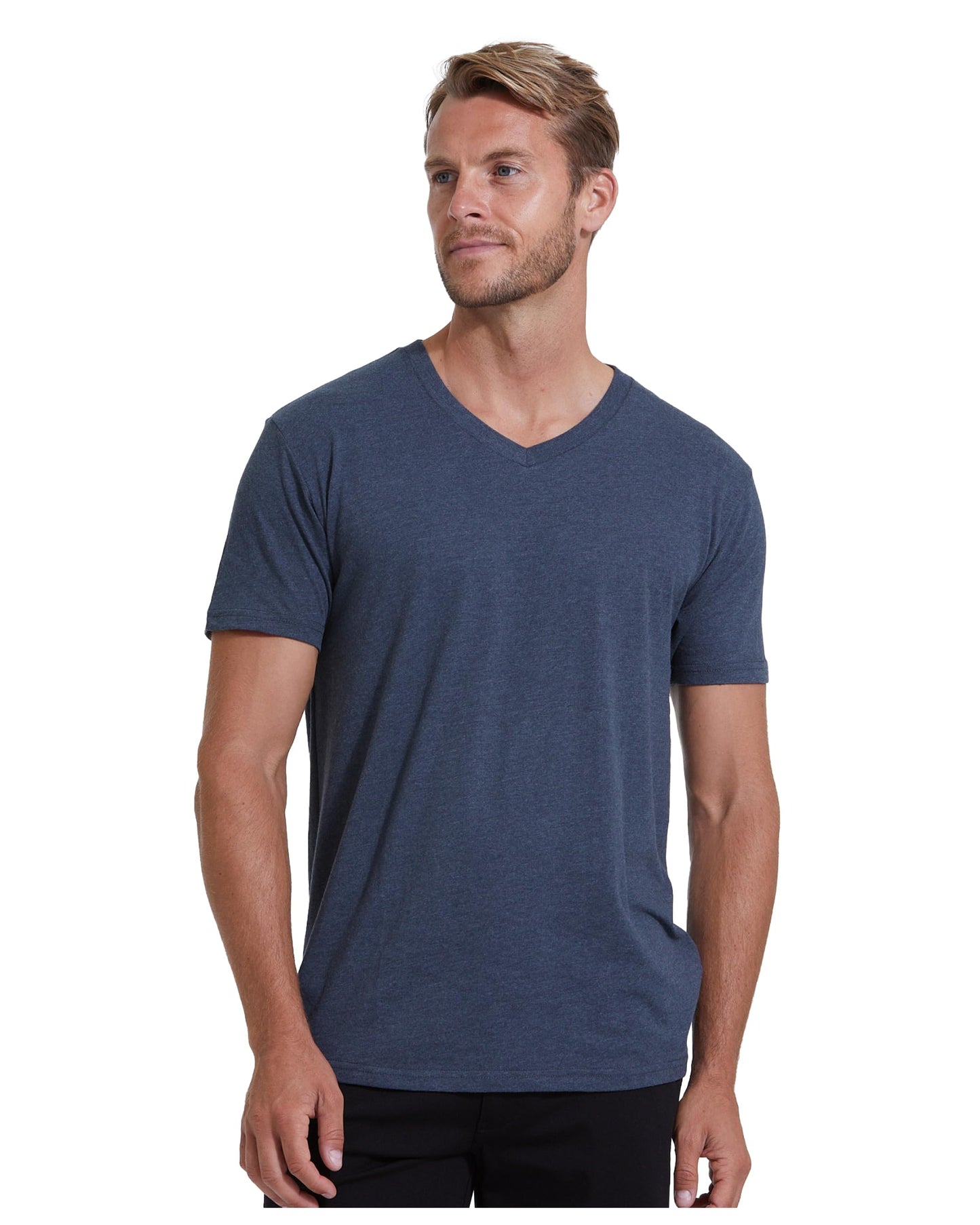True Classic Mens V Neck T Shirts – Soft, Fitted Undershirts for Men Pack – Mens Undershirts – Cotton Blend, Tag-Free