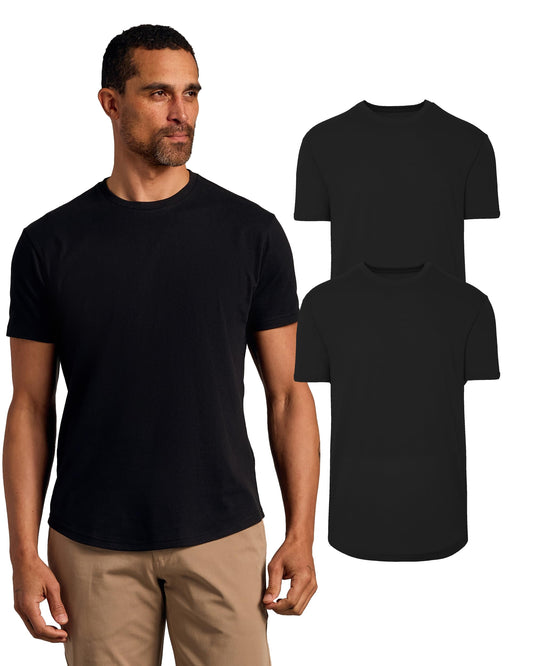 True Classic Mens T-Shirts – Curved Hem Tee Mens, Hipster Shirts for Men, Long Tail T Shirts for Man, Drop Cut Lounge/Sleep