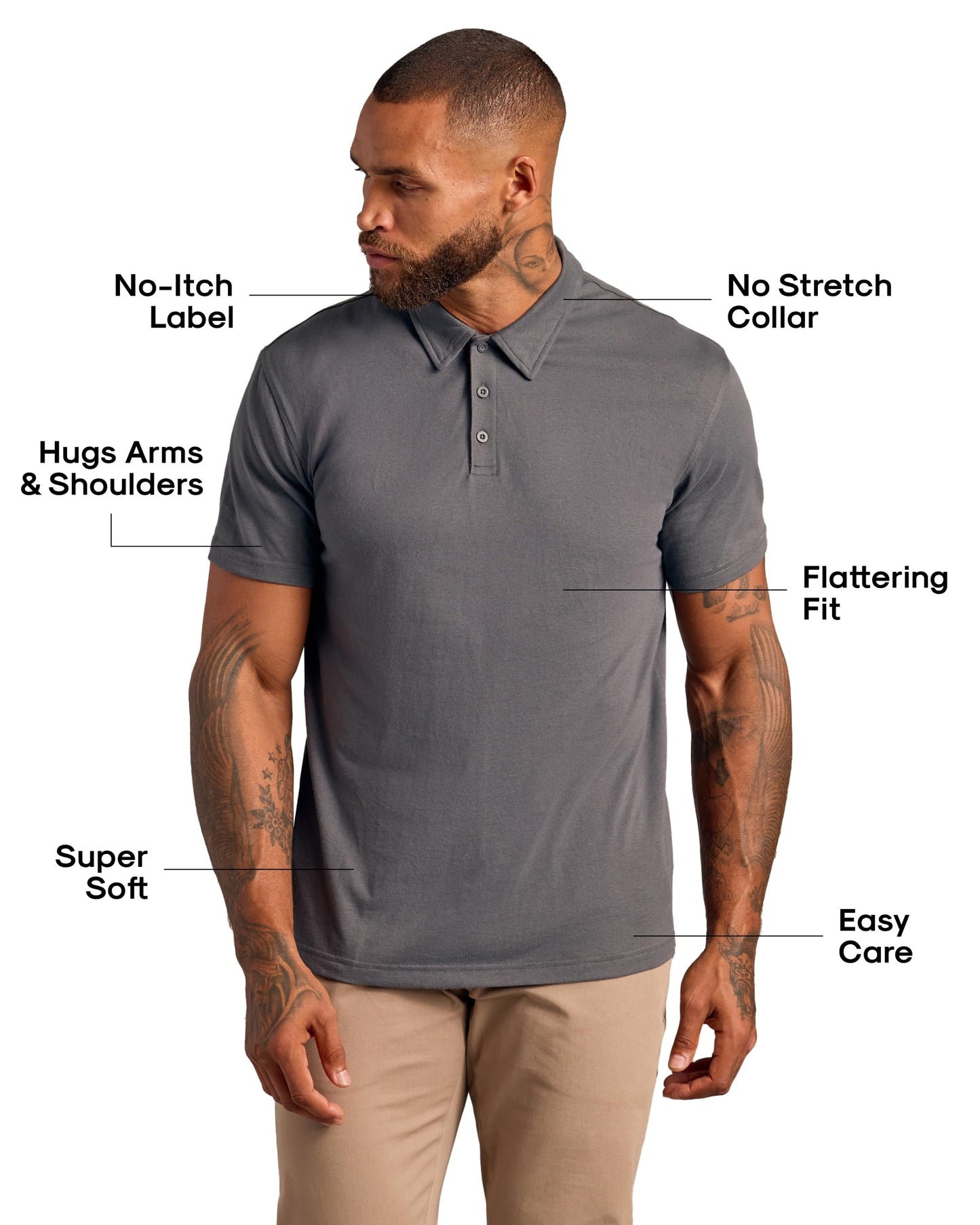 True Classic Short Sleeve Polo Shirts for Men - Cotton Men's Polo Shirts, Golf Shirt & Custom Polo - Collared Short Sleeve