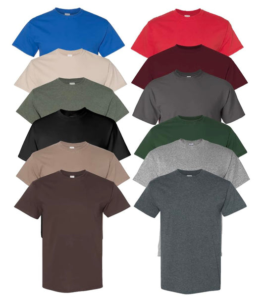 EVERYDAY TEES 12 Pack Mens Cotton Crew Neck Regular T-Shirts Bulk Short Sleeve Lightweight Tees Mix Colors