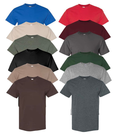 EVERYDAY TEES 12 Pack Mens Cotton Crew Neck Regular T-Shirts Bulk Short Sleeve Lightweight Tees Mix Colors