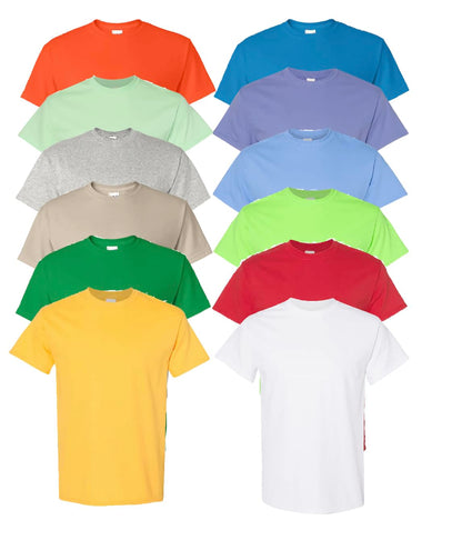 EVERYDAY TEES 12 Pack Mens Cotton Crew Neck Regular T-Shirts Bulk Short Sleeve Lightweight Tees Mix Colors