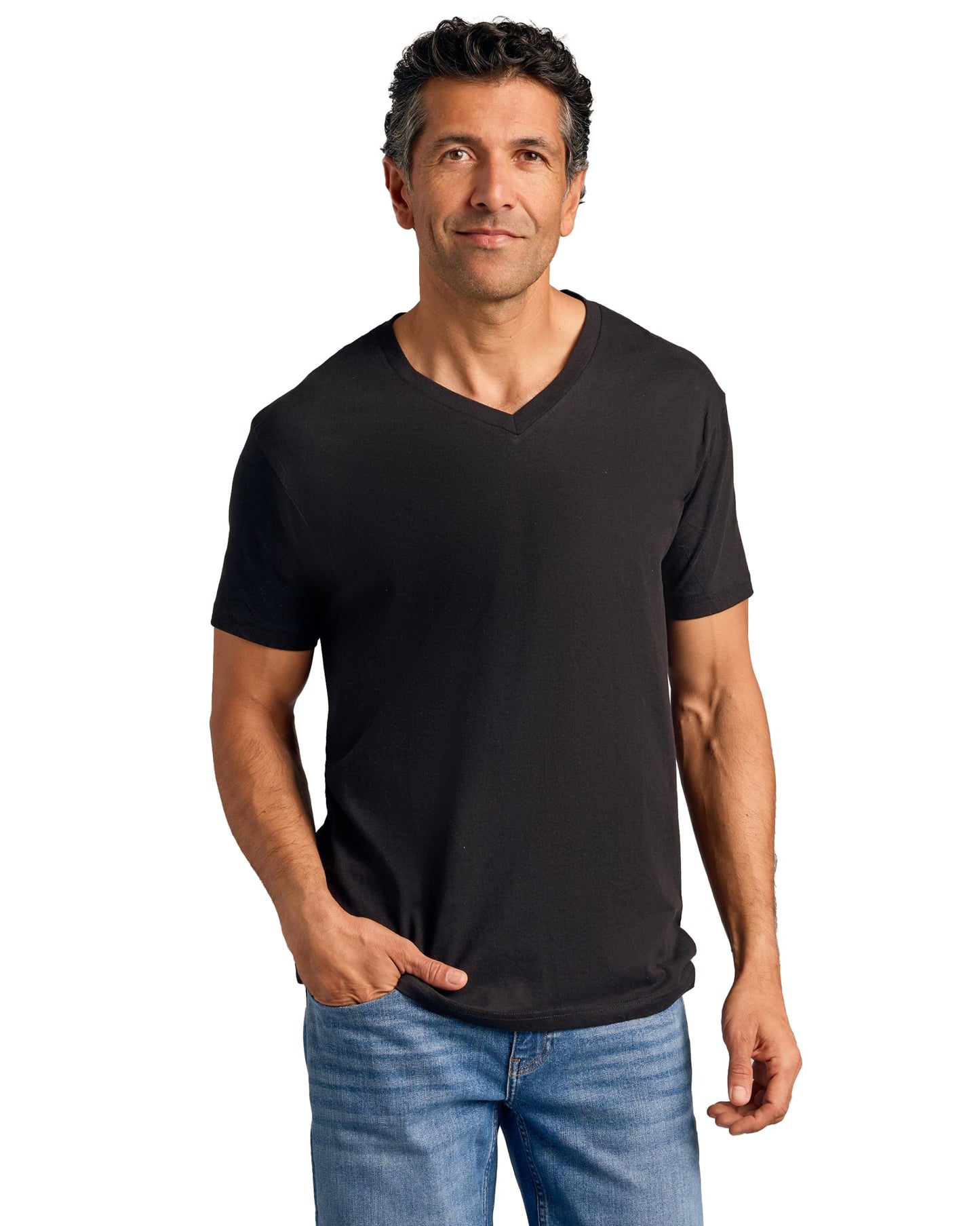 True Classic Mens V Neck T Shirts – Soft, Fitted Undershirts for Men Pack – Mens Undershirts – Cotton Blend, Tag-Free