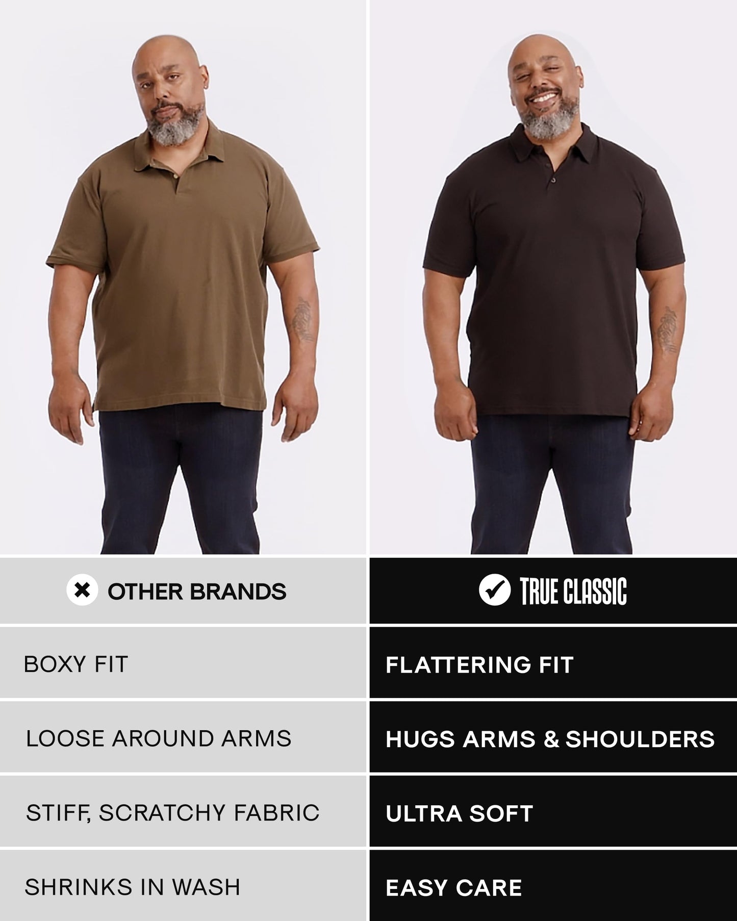 True Classic Short Sleeve Polo Shirts for Men - Cotton Men's Polo Shirts, Golf Shirt & Custom Polo - Collared Short Sleeve