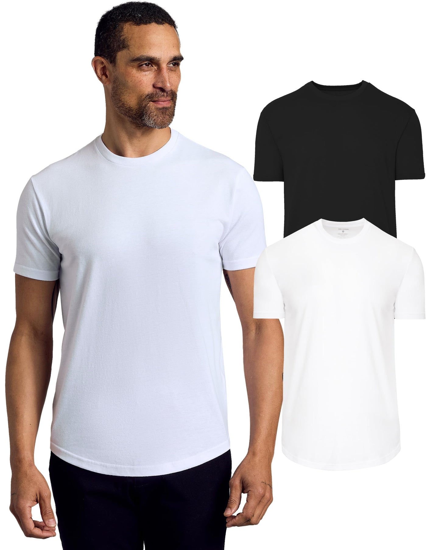 True Classic Mens T-Shirts – Curved Hem Tee Mens, Hipster Shirts for Men, Long Tail T Shirts for Man, Drop Cut Lounge/Sleep