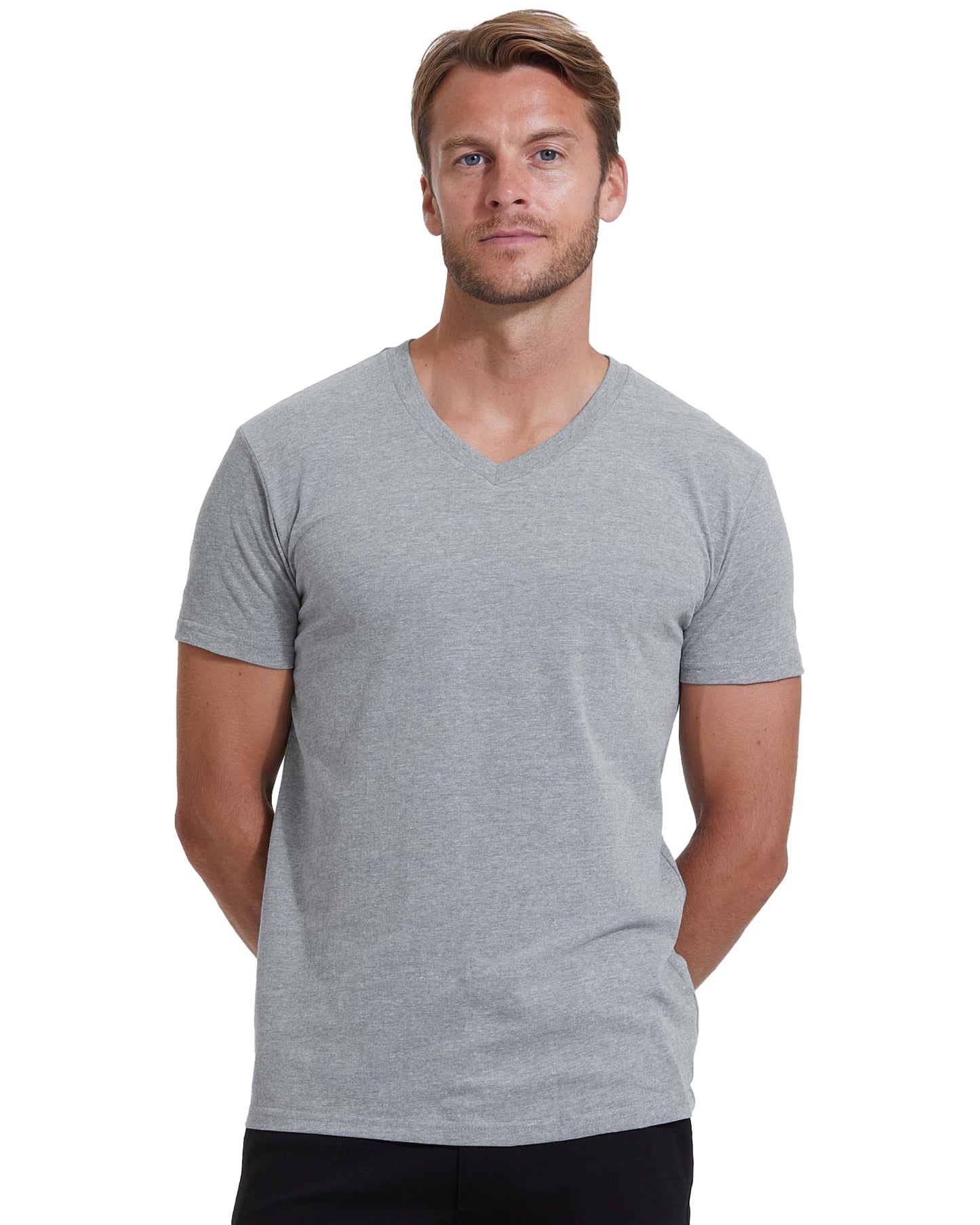 True Classic Mens V Neck T Shirts – Soft, Fitted Undershirts for Men Pack – Mens Undershirts – Cotton Blend, Tag-Free