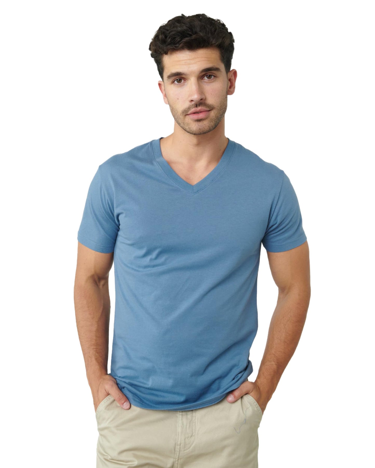 True Classic Mens V Neck T Shirts – Soft, Fitted Undershirts for Men Pack – Mens Undershirts – Cotton Blend, Tag-Free