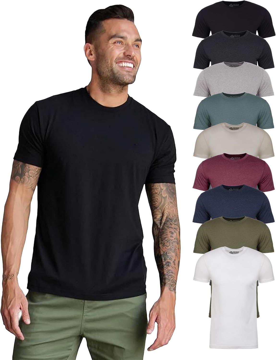 INTO THE AM Mens T Shirt - Short Sleeve Crew Neck Soft Fitted Tees S - 4XL Fresh Classic Tshirts