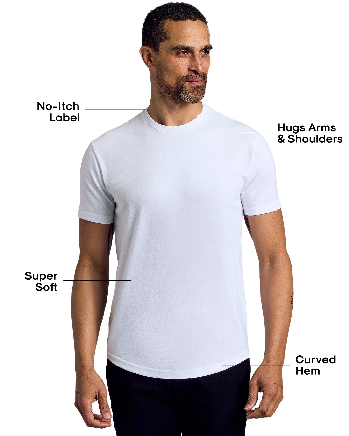 True Classic Mens T-Shirts – Curved Hem Tee Mens, Hipster Shirts for Men, Long Tail T Shirts for Man, Drop Cut Lounge/Sleep