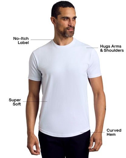 True Classic Mens T-Shirts – Curved Hem Tee Mens, Hipster Shirts for Men, Long Tail T Shirts for Man, Drop Cut Lounge/Sleep