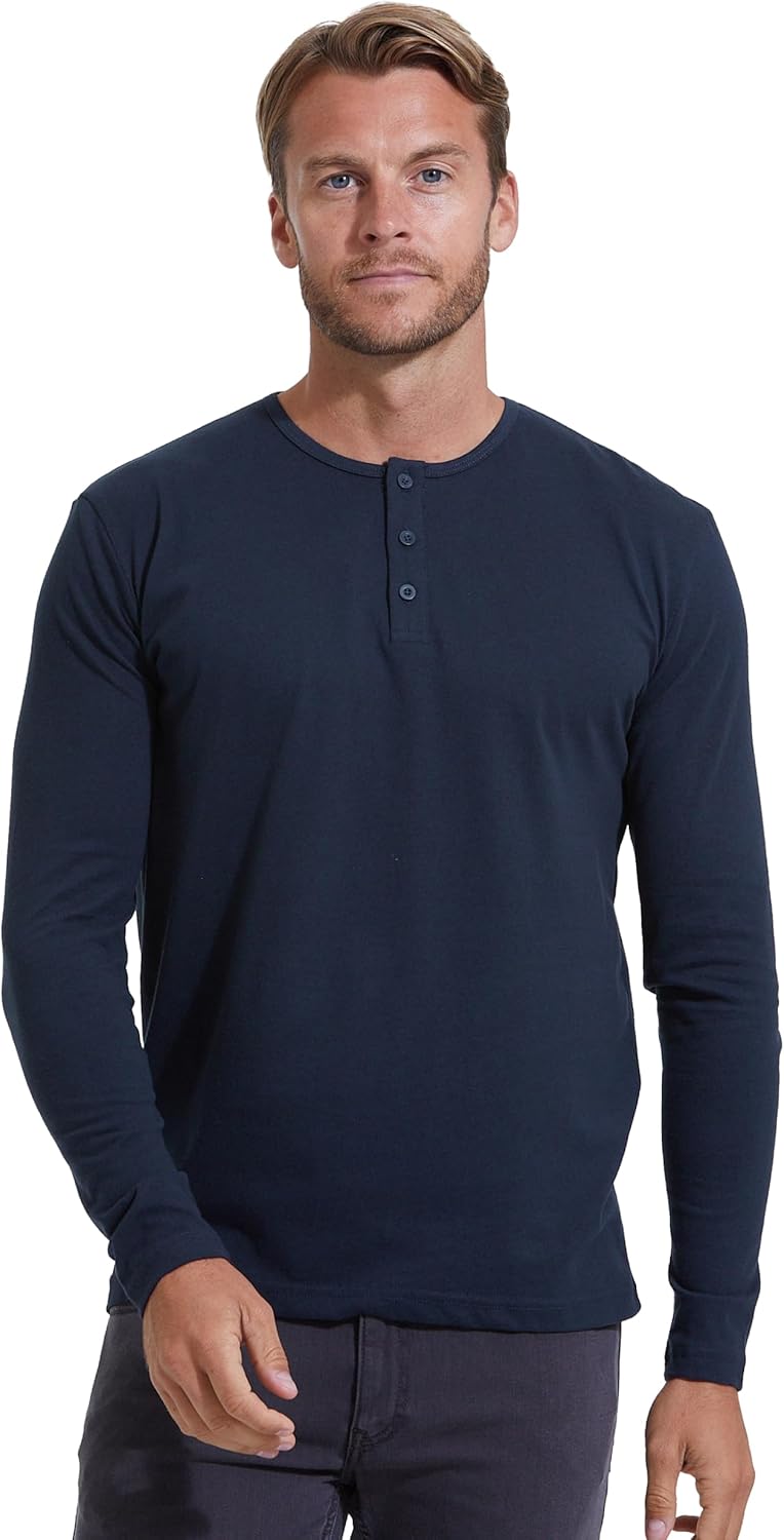 True Classic Long Sleeve Shirts for Men - Henley, Waffle & Crew Neck Long Sleeve T Shirt - Regular and Tall Thermal Shirts
