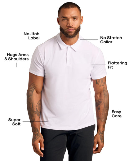 True Classic Short Sleeve Polo Shirts for Men - Cotton Men's Polo Shirts, Golf Shirt & Custom Polo - Collared Short Sleeve