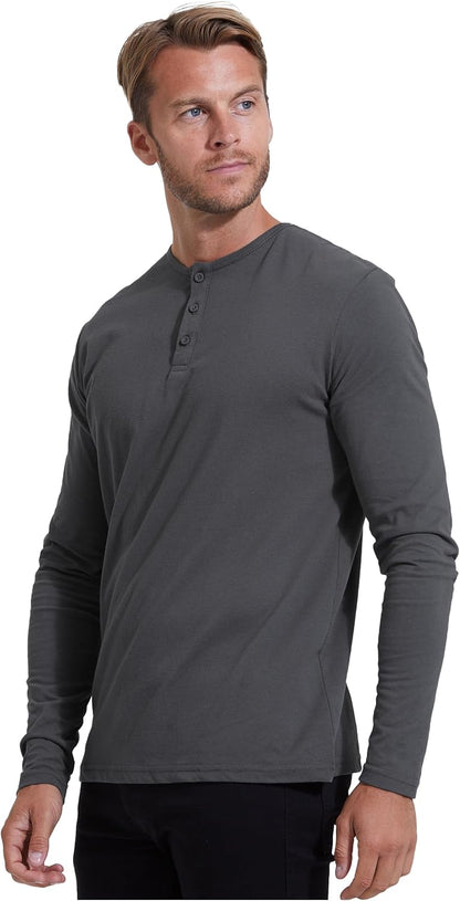 True Classic Long Sleeve Shirts for Men - Henley, Waffle & Crew Neck Long Sleeve T Shirt - Regular and Tall Thermal Shirts