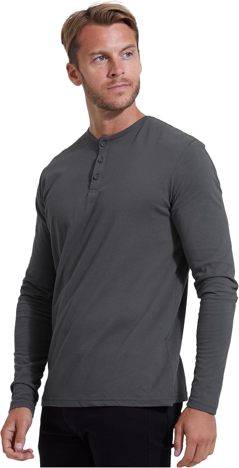 True Classic Long Sleeve Shirts for Men - Henley, Waffle & Crew Neck Long Sleeve T Shirt - Regular and Tall Thermal Shirts