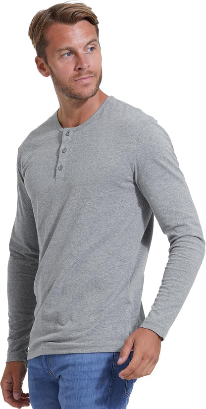 True Classic Long Sleeve Shirts for Men - Henley, Waffle & Crew Neck Long Sleeve T Shirt - Regular and Tall Thermal Shirts