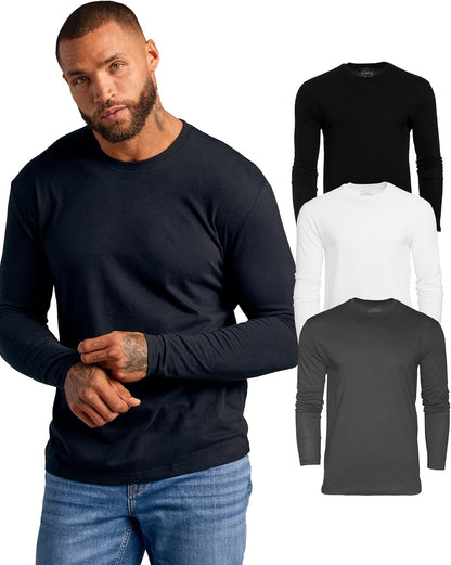 True Classic Long Sleeve Shirts for Men - Henley, Waffle & Crew Neck Long Sleeve T Shirt - Regular and Tall Thermal Shirts