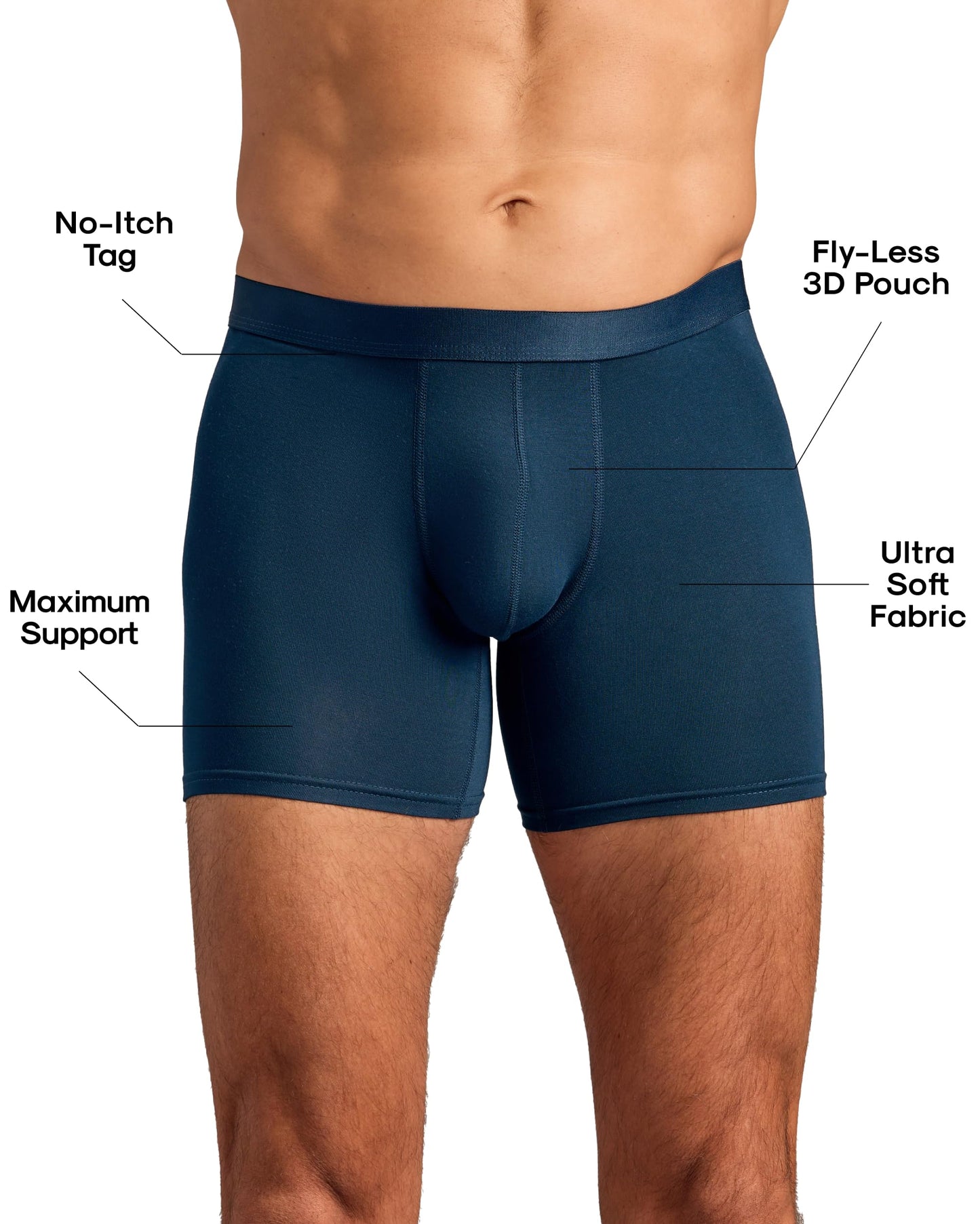 True Classic Mens Underwear Boxer Briefs Pack and Singles - Breathable, Ultra-Soft Mens Boxer Briefs Underwear Pack