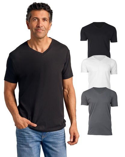True Classic Mens V Neck T Shirts – Soft, Fitted Undershirts for Men Pack – Mens Undershirts – Cotton Blend, Tag-Free