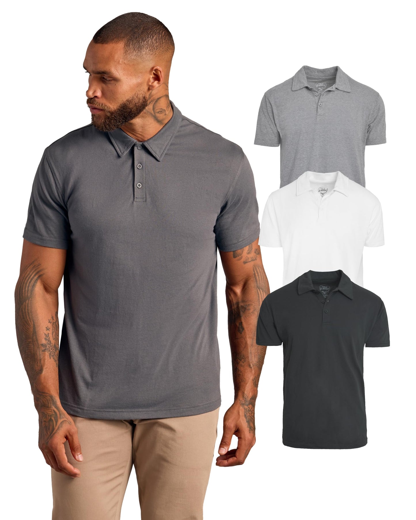 True Classic Short Sleeve Polo Shirts for Men - Cotton Men's Polo Shirts, Golf Shirt & Custom Polo - Collared Short Sleeve