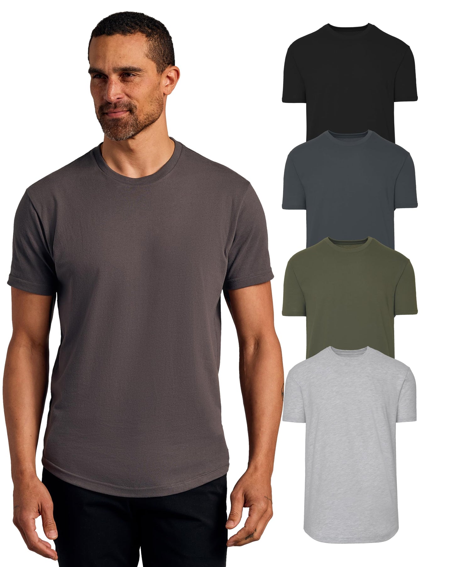 True Classic Mens T-Shirts – Curved Hem Tee Mens, Hipster Shirts for Men, Long Tail T Shirts for Man, Drop Cut Lounge/Sleep