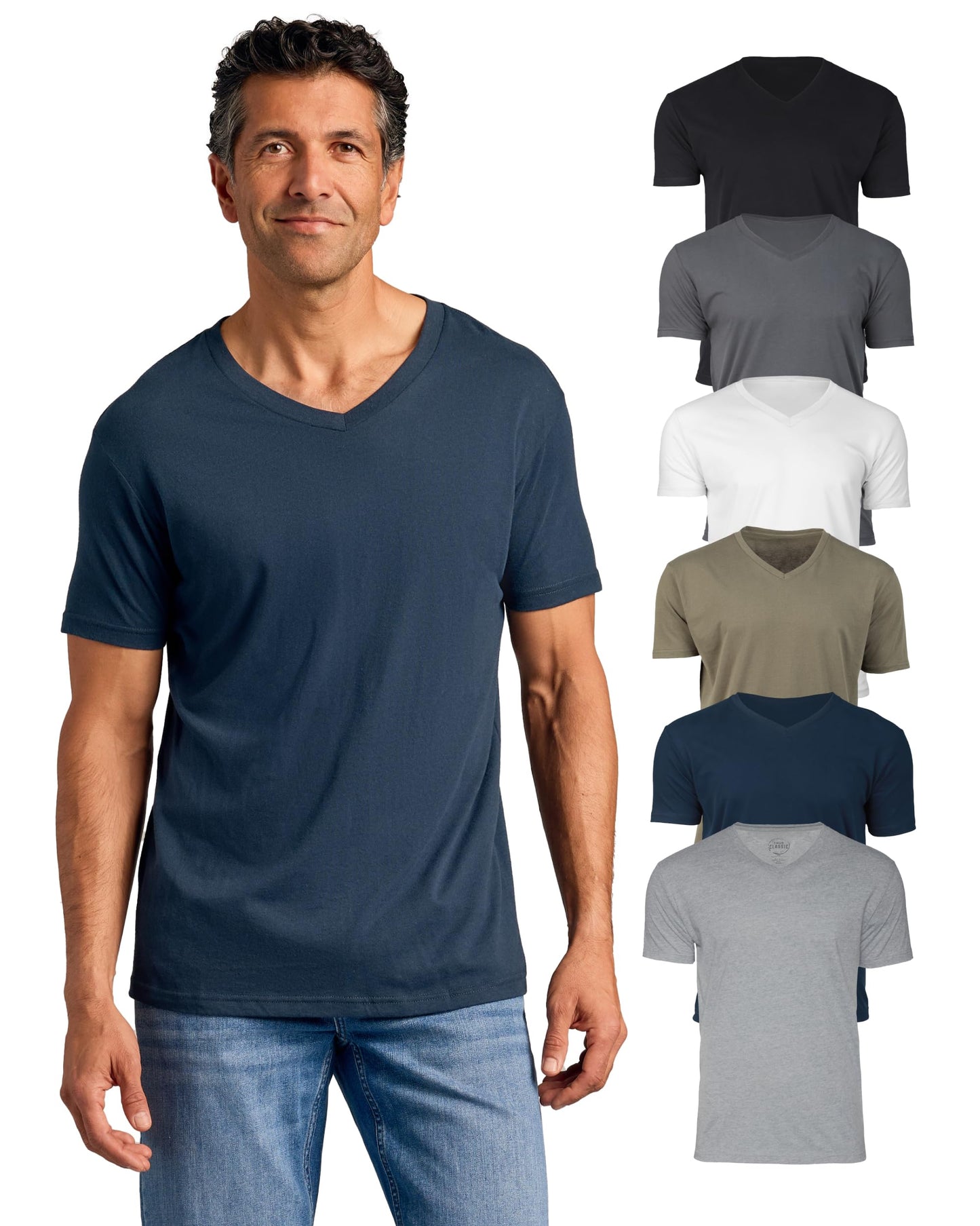 True Classic Mens V Neck T Shirts – Soft, Fitted Undershirts for Men Pack – Mens Undershirts – Cotton Blend, Tag-Free